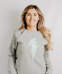 retro bolt grey breastfeeding sweatshirt