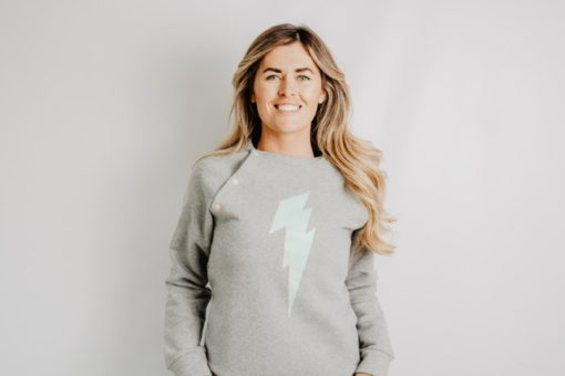 retro bolt grey breastfeeding sweatshirt